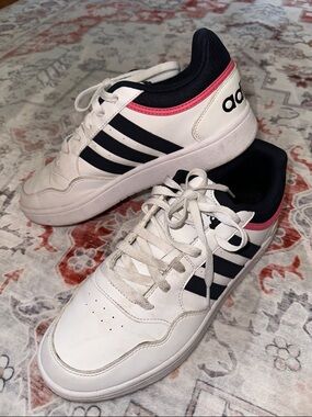 Adidas Women's Hoops 3.0 Basketball Shoe White/Legend Ink/Rose Size 10